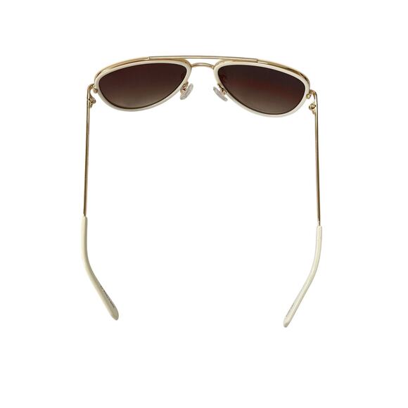 Quay Australia All In Mini Aviator Sunglasses White Brown main image 5